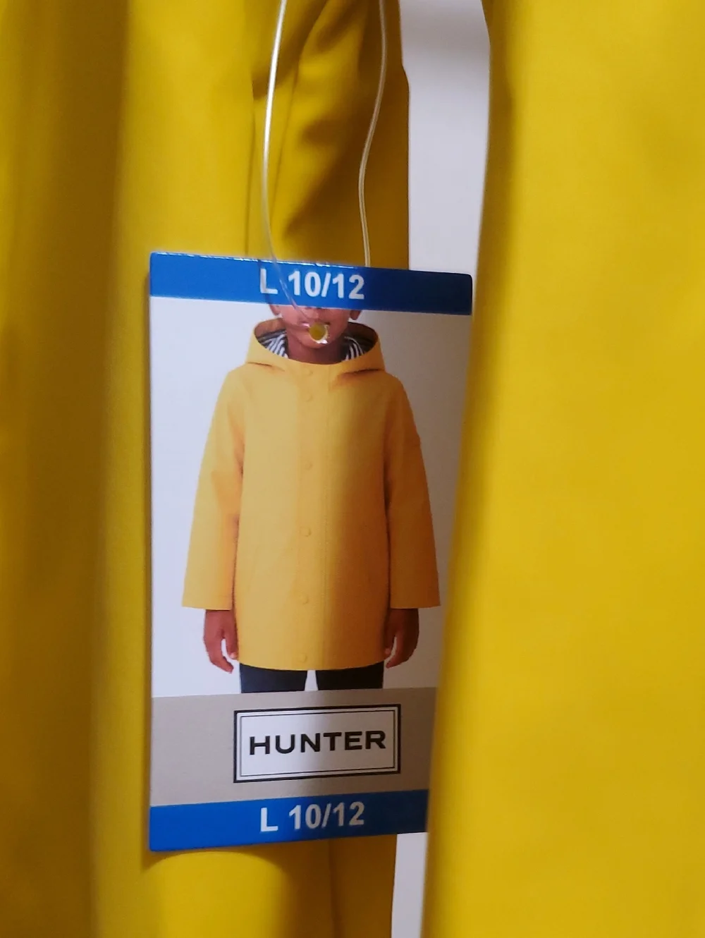 Hunter Kids Yellow Raincoat with Black & White Striped Lining